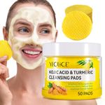 Kojic Acid Cleansing Pads,Kojic Acid and Turmeric Cleansing Pads for Face & Body,Helps Balance Skin Oil And Water, Gentle & Non-Irritating,Natural Ingredients,All Skin Types(50Pads)