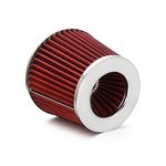 Madlife Garage Universal Car Air Filter High Power Sports Mesh Cone Air Intake Filter Chrome Finish for Car Automobile Racing