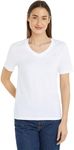 Calvin Klein Jeans Women's CK EMBRO BADGE V-NECK TEE J20J222560, White (Bright White), S