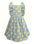 A.T.U.N. (ALL THINGS UBER NICE) Girl's Cotton Skater Knee Length Casual Dress (GDRS RFD BBP_Blue_13-14 Years)