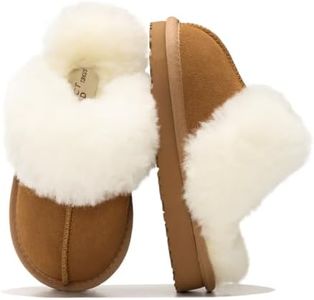 Project Cloud 100% Genuine Leather Fuzzy Kids Slippers - Clogs for Kids