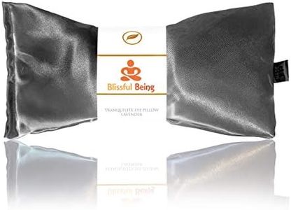 Blissful Being Lavender Eye Pillow | Hot or Cold Weighted Satin Eye Mask perfect for Sleeping, Yoga, Meditation | Gifts for Women, Birthday, Teachers | Natural Herbal Relaxation | Made in USA (Silver)