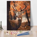 Paint by Numbers Maple Leaf Forest Deer Paint by Number for Adults Paint by Number Kits on Canvas Drawing Paintwork with Paintbrushes Animal Easy Paint by Numbers for Kids Art Craft 16x20 in