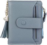 ZOOEASS Women's RFID Mini Soft Leather Bifold Wallet With ID Window Card Sleeve Coin Purse(blue)