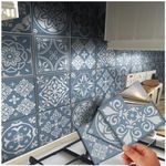 48 Tile Stickers Victorian Mosaic Tile Stickers Transfers for Tile Kitchen Bathroom Stick On Wall Peel and Stick Tile Stickers Decals Transfers Duck Egg Blue