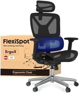 FLEXISPOT ErgoX Ergonomic Office Chair Executive Mesh Desk Chair Swivel WIth Height Adjustable Seat Headrest Armrest and Independent Lumbar Support Task Chair