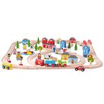 Bigjigs Rail Town and Country Train Set - Wooden Railway Playset