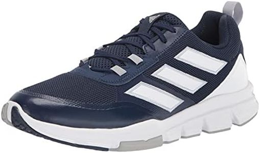 adidas Men's Speed Trainer 5 Baseball Shoe, Navy Blue/White/Silver Metallic, 11