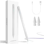 Stylus Pen for iPad 10th 9th Generation, 2X Fast Charging Pencil with Tilt Sensitivity Palm Rejection for iPad 2018-2024, iPad Air 3 4 5, Ipad Mini 5 6, iPad 7 8 9 10, iPad Pro 11"/ 12.9" (White)