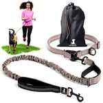 SparklyPets Hands-Free Dog Leash for Medium and Large Dogs – Professional Harness with Reflective Stitches for Training, Walking, Jogging and Running Your Pet (Brown, for 1 Dog)