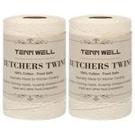 Butchers Twine, 1312 Feet Strong Cotton Kitchen Twine Food Safe Oven Cooking String for Meat Trussing Tying, Chicken Roasting and Sausage Making (Beige)