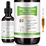 Constipation Relief for Cat, 100% Natural Cat Constipation Treatment with 6 Probiotics for Cats Stool Softeners, Cats Laxative Constipation Relief, Promotes Digestive & Gut Health, 2.02 fl Oz