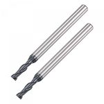 sourcing map Square Nose End Mill, 3mm Tip Dia Solid Carbide AlTiN Coated CNC Router Bits 2 Flute Spiral Milling Cutter HRC45 with 4mm Shank 50mm (2-inch) Length, 2pcs
