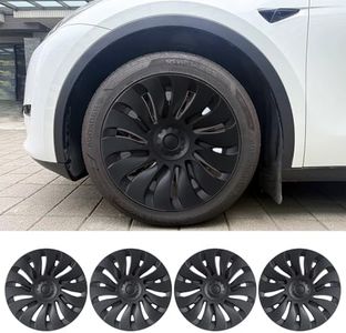 Tesla Model Y Wheel Covers 19 Inch 2020-2024 Full Fit Hubcaps with Left-Right Aero Symmetry, Reduced Wind Drag Includes Tire Repair Kit Tesla Model Y Accessories