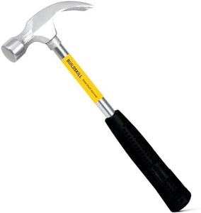 Buildskill Steel Shaft Hammer 8 Oz - Forged Steel Head for Superior Strength & Durability - Carpenter Tools for Wood Work, Home and Professional, 2 in 1 Combination Claw & Flat Head, 400gm (Pack of 1)
