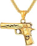 U7 18K Gold Plated, M9 Gun Pendant 