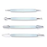 Fruit and Vegetable Carving Loop Tools 4 PCS with White Handle.