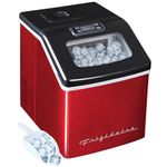 Frigidaire EFIC452-SSRED XL Maker, Makes 40 Lbs. of Clear Square Ice Cubes A Day, Stainless, Red Steel