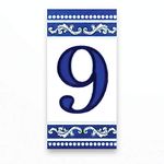 Kantu 2113020 Castilla Ceramic Tile Address Number, Blue
