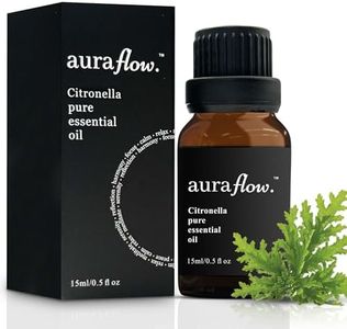 AURAFLOW [AUSTRALIAN OWNED SMALL BUSINESS] 15ml Premium Citronella 100% Pure Plant Based Essential Botanical Oil 15ml for Aromatherapy, Yoga, Zen, Sleep, Relax, No Stress, Essential Oil for Diffuser, Skin, Face, Hair & Perfume