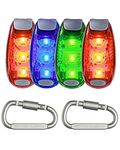 4-Pack Safety LED Warning Light Strobe Lights for Running Walking Bicycle Boat Dog Pet Runner, Night High Visibility Outdoor Dog Pendants Rear Light Bicycle Taillights