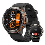 KOSPET TANK T3 Ultra Smart Watch for Men GPS, 60 Days Extra-Long Battery, 50M Waterproof, Stainless Steel Body Rugged Smartwatch with Bluetooth Calling, 1.43" AMOLED Display, Pressure&Altitude&Compass