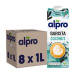 Alpro Barista Foamable Coconut Long Life Drink 1L| 100% Plant-Based| Vegan & Dairy Free | Pack of 8