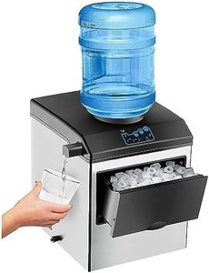 Yopower 2 in 1 Countertop Ice Maker Built-in Water Dispenser, 15KG/24H, S/M/L Size Ice Cube, Stainless Steel Ice Machine with Extendable Chilled Water Spout