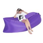 MOFIC Inflatable Lounger Air Sofa, Outdoor Inflatable Sun Lounger, Waterproof Leak Proof inflatable air lounger Lazy Bag, Fast Blow Up Air sofa for Swimming, Camping, Beach, Hiking, Travel (Purple)