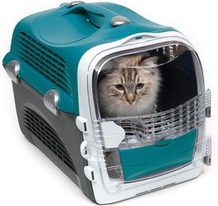 Catit Cabrio Cat Carrier – Turquoise, Secure Travel Crate