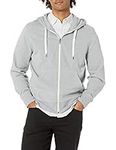 Amazon Essentials Men's Lightweight French Terry Full-Zip Hooded Sweatshirt, Light Grey Heather, Large