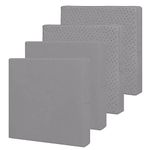 Easy-Going Waterproof Patio Cushion Covers 20x18x4 inch 4 Pack Replacement Non-Slip Outdoor Seat Cushion Slipcover with Zipper. ONLY Covers. Gray