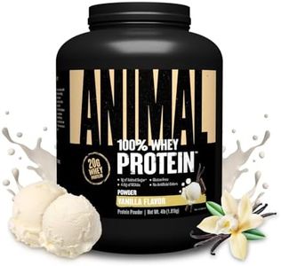 Animal Protein Powder 100% Whey - 4.6g BCAA - Only 1g Added Sugar, No Artificial Colors, Sports Nutrition Concentrate-Isolate Blend - Recovery Supplement and Post Workout Shake - Vanilla - 4lb