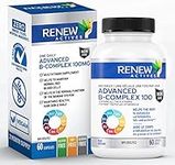 NEW! Renew Actives Vitamin B Complex 100 – Advanced B Complex Dietary Supplement for Men and Women – Contains ALL the B-Vitamins: B1, B2, B3, B5, B6, Biotin, B12 – 60 Veggie Capsules. NON-GMO. No Fillers, Binders or Preservatives. Easy to Swallow Capsu...