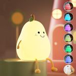 Zilloquil Pear Night Light For Kids Silicone Cute Lamp For Nightstand Dimmable For Bedroom Nursery Pear Lamp For Baby Fruit Nightlight For Boys And Girls Bedside Lamp Kids Room Bedroom Decor, Led