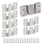 4 Pairs Flush Mount Bracket,Interlocking Furniture Connector,Stainless Steel Heavy Duty Photo Frame Hook Picture Hanger for Large Picture Display Art Gallery Wall Mount Hardware (Large-4 Pairs)1