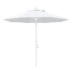 California Umbrella GSCUF908170-F04 9-Feet Olefin Fabric Fiberglass Crank Lift Market Umbrella with White Pole, White