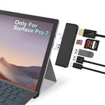 Microsoft Surface Pro 7 Docking Station, USB C Surface Pro 7 Hub with 4K HDMI Adapter+ USB C Port（Audio & Data）+2 USB 3.0 Port +SD/TF Card Reader,Converter Combo Adaptor for Surface Pro 7