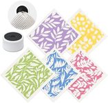 SUPERSCANDI Swedish Dishcloths With 100% Recycled Bioplastic Hanger, Reusable Paper Towels Washable 100 Times, Biodegradable, Super Absorbent Cleaning Cloth Dish Towel For Kitchen, 5-Pack Flower Print