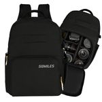 58MILES Camera Backpack - 22L DSLR Camera Bag with Customizable Compartments, 16" Laptop Sleeve, Tripod Holder, Cameras & Lens Accessories Bag w/Rain Cover for Photographers, Travel & Outdoor - Black