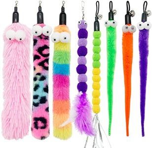 CATENESS Cat Worm Toy Cat Wand Replacement, 8 PCS Worms Cat Toy Assorted, Cat Wand Attachments Teaser Worm for Cat Toys