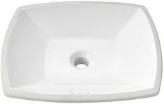 American Standard 545000.020 Edgemere Ceramic Undermount Rectangular Bathroom sink, 18.5" Lx 16.12" W x 5.25" H, White