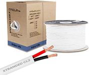 Cmple - 50FT 12AWG Speaker Wire Cable with 2 Conductor Speaker Cable (CCA) Copper Clad Aluminum CL2 Rated In-Wall Speaker Wire for Home Theater & Car Audio - 50 Feet, White