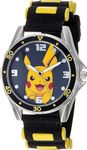 Kids Pokemon Pikachu Analog Quartz Watch for Boys, Girls, and Adults All Ages - Black (POK9056AC)