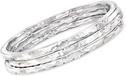 3 Hammered Bangles, 925 Sterling Si