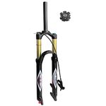 aiNPCde 26/27.5/29 inch Bicycle MTB Suspension Front Fork 140mm Travel, Rebound Adjust 1-1/8 Straight/Tapered Tube Manual/Remote Lockout Mountain Bike Air Fork