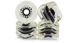 Shark Wheel 72mm 78a Longboard Cruising Wheels, DNA Formula, Set of 4 Wheels (Clear Black, 72mm)