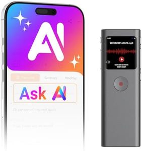AI Digital Voice Recorder with Transcribe & Summarize, AI Note Taker for Meetings & Lectures, Voice Activated Recorder with Playback, Supports 90+ Languages Recording Device, Portable Tape Recorder