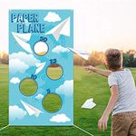 TICIAGA Paper Plane Toss Game Banner, Throwing Target Banner for Glider Airplane, Fun Add-on Toys for Flying Paper Plane, Outdoor Sport Activity for Kids, Airplane Theme Birthday Party Decoration