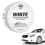 Solid Car Wax Paste, Scratch Resistance Polishing Wax for White SUV, Car Scratch Remover Supplies for White SUV/Car/RV, Metal Logo, Hub, Glass, Headlight Guanglu